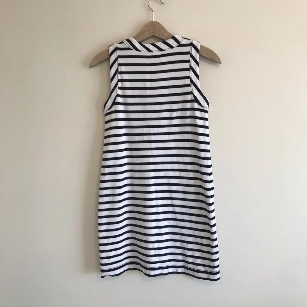 Kate Spade | Cotton Jersey Lace Up Stripe Dress - Picture 4 of 8